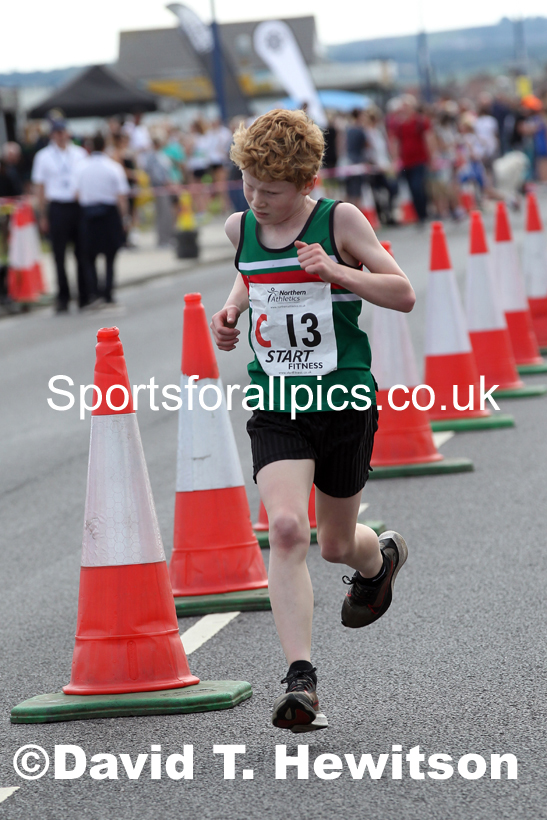 Boys under-13s 2021 Northern 6 and 4 Stage and Young Athletes Road Relays, Redcar. Photo: David T. Hewitson/Sports for All Pics
